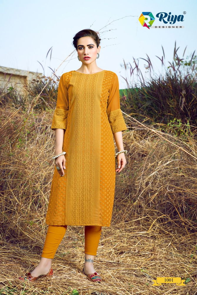 Riya Shifali New Designer Fancy Wear Georgette Kurti Collection